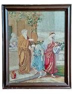 Lijst- Grote ingelijste naaldpuntborduurwerk - Oude, Antiek en Kunst