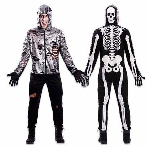 Double fun! Zombie en skelet kostuum, Hobby en Vrije tijd, Feestartikelen, Feestartikel, Nieuw, Verzenden