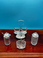 Vintage Silver-Plated Condiment Set – 6 Pieces with 3