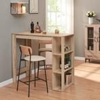 Bartafel Danderyd met 3 planken 120x60x105,5 cm eikenkleurig, Huis en Inrichting, Tafels | Eettafels, Verzenden, Nieuw