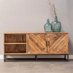 Tv-meubel Mangohout Sabia 140 cm, Huis en Inrichting, Kasten | Televisiemeubels, 100 tot 150 cm, Verzenden, Nieuw, Minder dan 100 cm