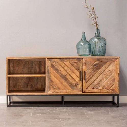 Tv-meubel Mangohout Sabia 140 cm, Huis en Inrichting, Kasten | Televisiemeubels, 25 tot 50 cm, Nieuw, Overige houtsoorten, Minder dan 100 cm