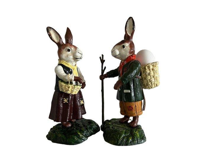 Decoratief ornament (2) - 2 nostalgische paashazen - Europa, Antiek en Kunst, Curiosa en Brocante