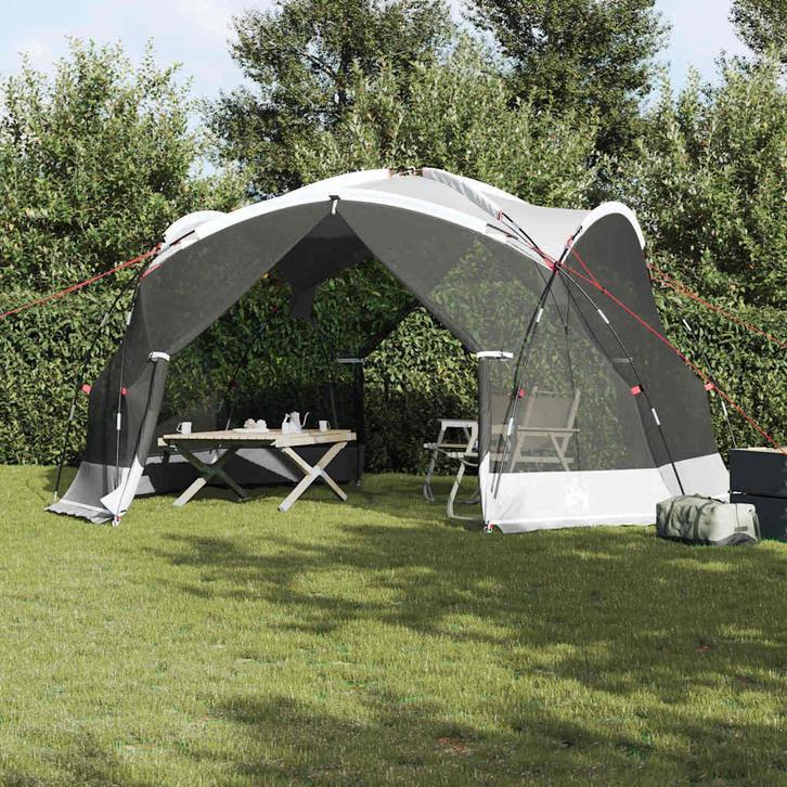 vidaXL Tenten met dak Grijs 434 x 434 x 230 cm Polyester, Caravans en Kamperen, Tenten, Nieuw, Verzenden