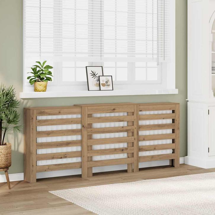 vidaXL Radiatorombouw 205x21,5x83,5 cm bewerkt hout, Doe-het-zelf en Verbouw, Verwarming en Radiatoren, Nieuw, Verzenden