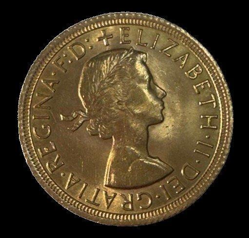 Verenigd Koninkrijk. Elizabeth II. Sovereign 1966, Postzegels en Munten, Munten | Europa | Niet-Euromunten