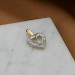 Gouden hart hanger met zirconia | Altinbas (witgoud), Sieraden, Tassen en Uiterlijk, Ophalen of Verzenden, Gebruikt, Goud, Overige merken