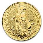 Gouden Queens Beast - Black Bull of Clarence 1/4 oz 2018, Verzenden, Losse munt, Goud