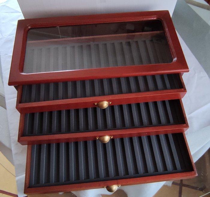 Zonder Minimumprijs - Vitrine - Hout, Metaal, Verzamelen, Pennenverzamelingen