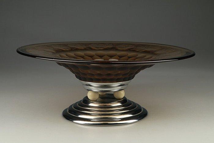 Epergne - Chroom, Glas, Antiek en Kunst, Kunst | Designobjecten