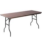 Inklapbare Buffettafel | Hout/Staal | Houten Blad | Zwart, Verzenden, Nieuw in verpakking