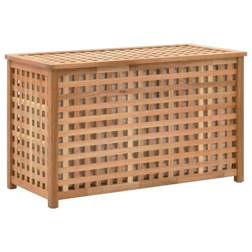 vidaXL Wasmand 77,5x37,5x46,5 cm massief walnoothout, Tuin en Terras, Droogmolens en Wasrekken, Nieuw, Verzenden