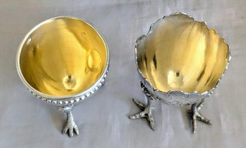 Eierhouder set (2) - .950 zilver - Geen minimumprijs, Antiek en Kunst, Antiek | Goud en Zilver