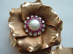 Broche - 14 karaat Geel goud Diamant (Natuurlijk) - Robijn