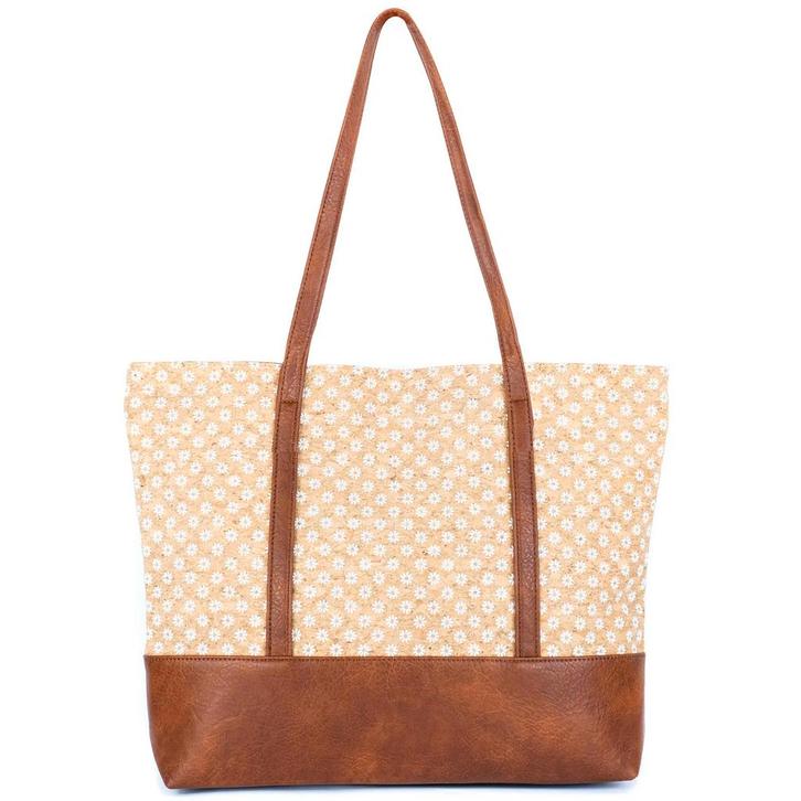 Handtas - kurk & leer - Madeliefjes, Motoren, Accessoires | Koffers en Tassen, Ophalen of Verzenden