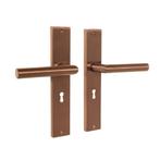 Ferro geveerd op schild sleutelgat 55mm mat brons - deurb..., Ophalen of Verzenden, Nieuw, IJzer, Klink of Kruk