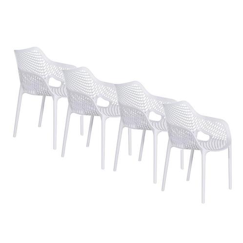 Garden Impressions Air XL kunststof tuinstoel wit set van 4, Tuin en Terras, Tuinsets en Loungesets, Verzenden