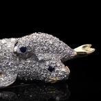 Broche Theo Fennell 18 kt gouden diamanten zegelspeld met, Sieraden, Tassen en Uiterlijk, Antieke sieraden