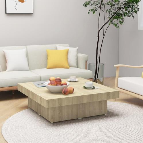 vidaXL Salontafel 90x90x28 cm bewerkt hout sonoma, Huis en Inrichting, Tafels | Salontafels, 50 tot 100 cm, Nieuw, Overige houtsoorten