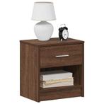 vidaXL Nachtkastjes 2 st met lade 39x28x41 cm bruin, Huis en Inrichting, Slaapkamer | Nachtkastjes, Verzenden, Nieuw, Hout