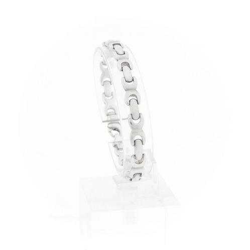 Zilveren fantasie schakel armband | 19 cm (zilveren armband), Sieraden, Tassen en Uiterlijk, Armbanden, Overige kleuren, Gebruikt