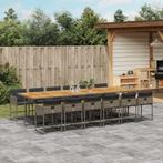 vidaXL 13-delige Tuinset met kussens poly rattan grijs, 2 zitplaatsen, Nieuw, Tuinset, Verzenden