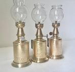 Olielamp - Drie mooie oude Franse olielampen - Lampe Pigeon