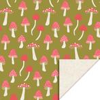 HOP - Cadeaupapier 70 cm - Mushrooms Olive, Diversen, Nieuw