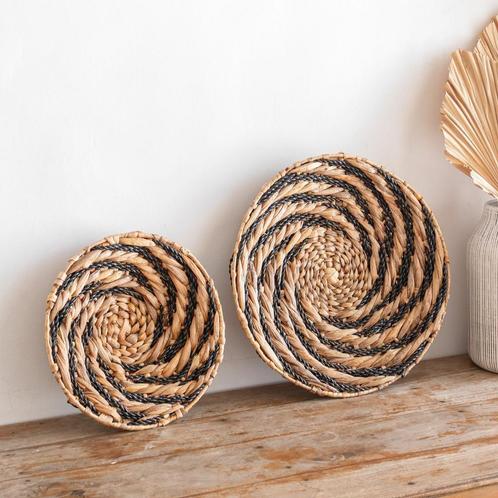Ronde wandmand of decoratieve schaal BANDUNG van waterhyacin, Huis en Inrichting, Woonaccessoires | Wanddecoraties, Nieuw, Verzenden