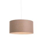 Landelijke hanglamp wit met bruine kap 50 cm - Combi 1, Huis en Inrichting, Lampen | Hanglampen, Nieuw, Overige stijlen