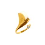 18 Krt. Gouden cocktail ring met barok parel en diamant |..., Sieraden, Tassen en Uiterlijk, Ringen, Gebruikt, Overige kleuren