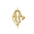 Gouden panter hanger met zirconia (sieraad, kettinghanger), Ophalen of Verzenden, Gebruikt, Goud, Overige merken