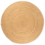 vidaXL Tapijt rond 210 cm gevlochten jute, Verzenden, Nieuw, Beige