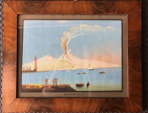 Scuola napoletana (XX) - Eruzione del Vesuvio del 1849, Antiek en Kunst, Kunst | Schilderijen | Klassiek