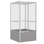 vidaXL Vogelkooi 111x107x211,5 cm gegalvaniseerd staal grijs, Dieren en Toebehoren, Verzenden, Nieuw