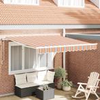 vidaXL Uittrekbare luifel Oranje / grijs / blauw / wit 350 x, Tuin en Terras, Zonneschermen, Verzenden, Nieuw