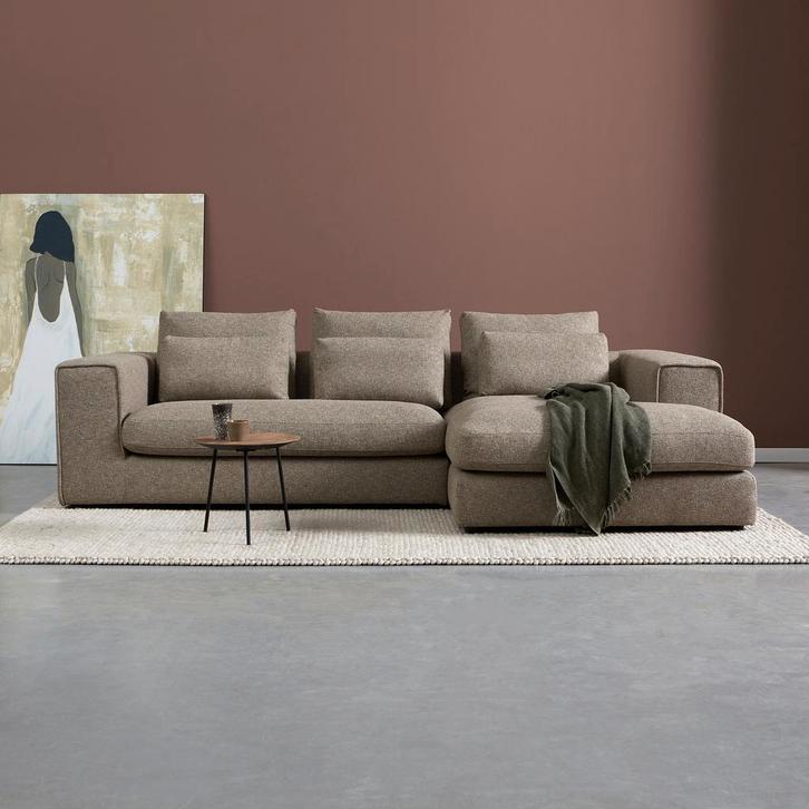 *WOONWINKEL* Hoekbank Met Divan Hoek Rechts Donkergrijs, Huis en Inrichting, Banken | Bankstellen, Nieuw, Verzenden