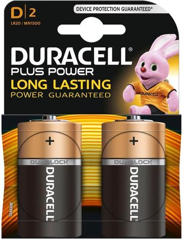 Duracell Plus Power alkaline D-batterijen - 2 Stuks (Nieuw)