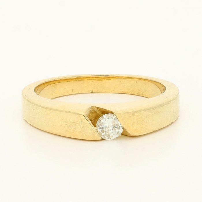 Ring - 18 karaat Geel goud - 0.16ct. tw. Diamant, Sieraden, Tassen en Uiterlijk, Ringen