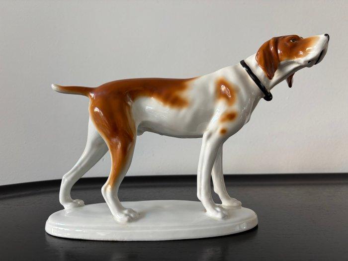 Pfeffer Gotha - Beeld, Pointer jachthond - 17 cm - Porselein, Antiek en Kunst, Antiek | Glas en Kristal