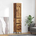 vidaXL Highboard met lade Oud Hout 34,5 x 34 x 180 cm, Minder dan 50 cm, Verzenden, Nieuw, Minder dan 100 cm