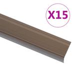 vidaXL Trapneuzen L-vormig 15 st 100 cm aluminium bruin, Doe-het-zelf en Verbouw, Ladders en Trappen, Verzenden, Nieuw
