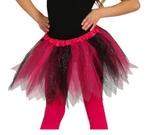 Tutu Glitter Zwart Roze Kind 31cm, Nieuw, Verzenden