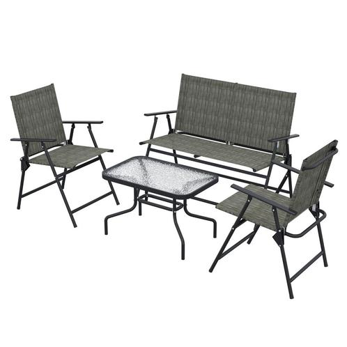 TRUUSK Zitgroep, 4-delig Tuinmeubelset, Inklapbare Zitset In, Tuin en Terras, Overige Tuin en Terras, Nieuw, Verzenden