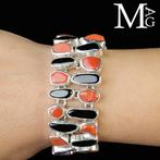 Armband van koraal en toermalijn - archaïsche geometrieën -