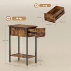 TRUUSK Bijzettafel Met Lade en Open Vak - Nachtkastje - Meta, Verzenden, Nieuw