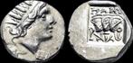 Ca 88-84bc Caria Rhodos Ar plinthophoric drachm rose with..., Postzegels en Munten, Verzenden