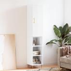 vidaXL buffetkast 34,5x34x180 cm bewerkt hout hoogglans wit, Huis en Inrichting, Kasten | Buffetkasten, Minder dan 50 cm, Verzenden