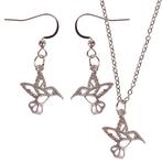 Set - Kinderketting 45cm - Oorbellen Zilverkleurig - Hangert, Sieraden, Tassen en Uiterlijk, Ophalen of Verzenden, Nieuw