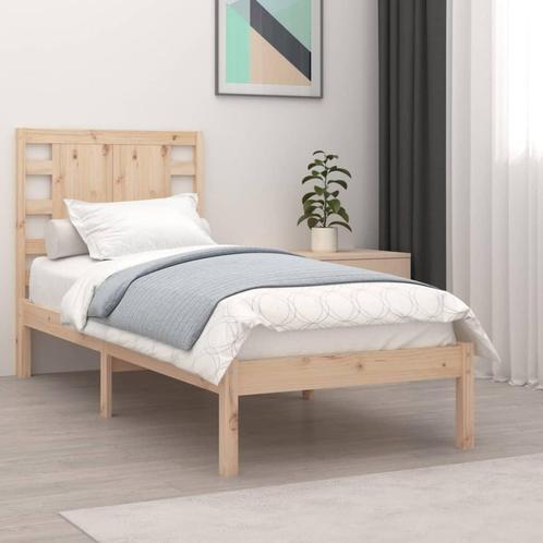 vidaXL Bedframe massief hout 90x190 cm, Huis en Inrichting, Slaapkamer | Bedden, 90 cm, 190 cm of minder, Bruin, Eenpersoons, Nieuw